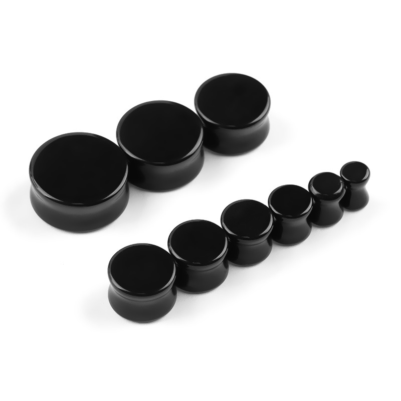 European and American style fashion creative Pine stone flat auricle personality oval glass stone ear expander factory outlet