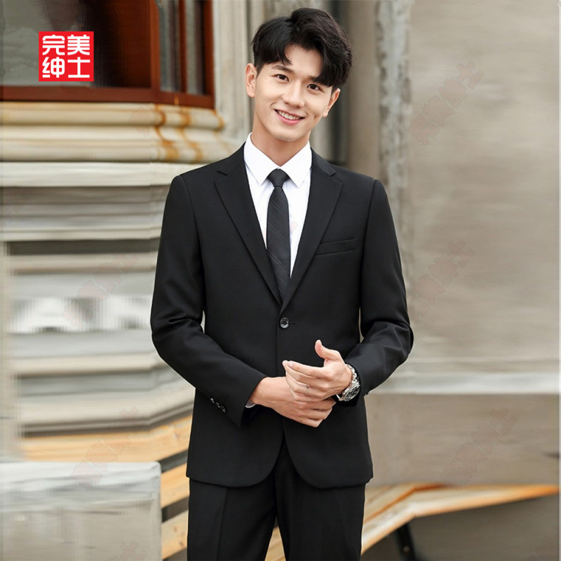 Blazer Men's Business Formal Wear Professional Suit High-End Shoulder Pads Wedding Dress Casual Suit Uniform