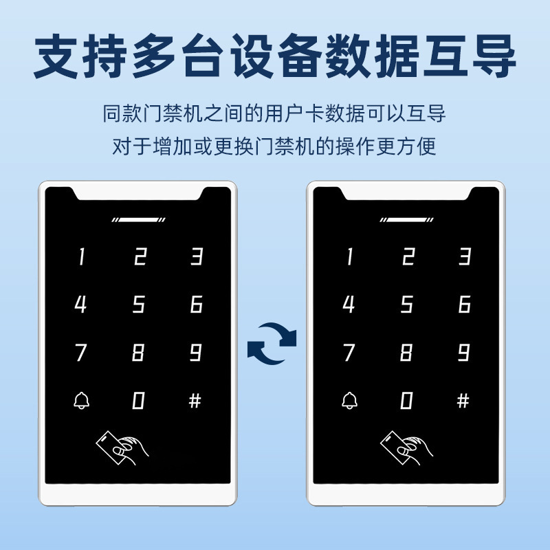 Password Access Control System All-In-One Company Office Ic Id Card Attendance Machine Glass Door Electromagnetic Lock Set