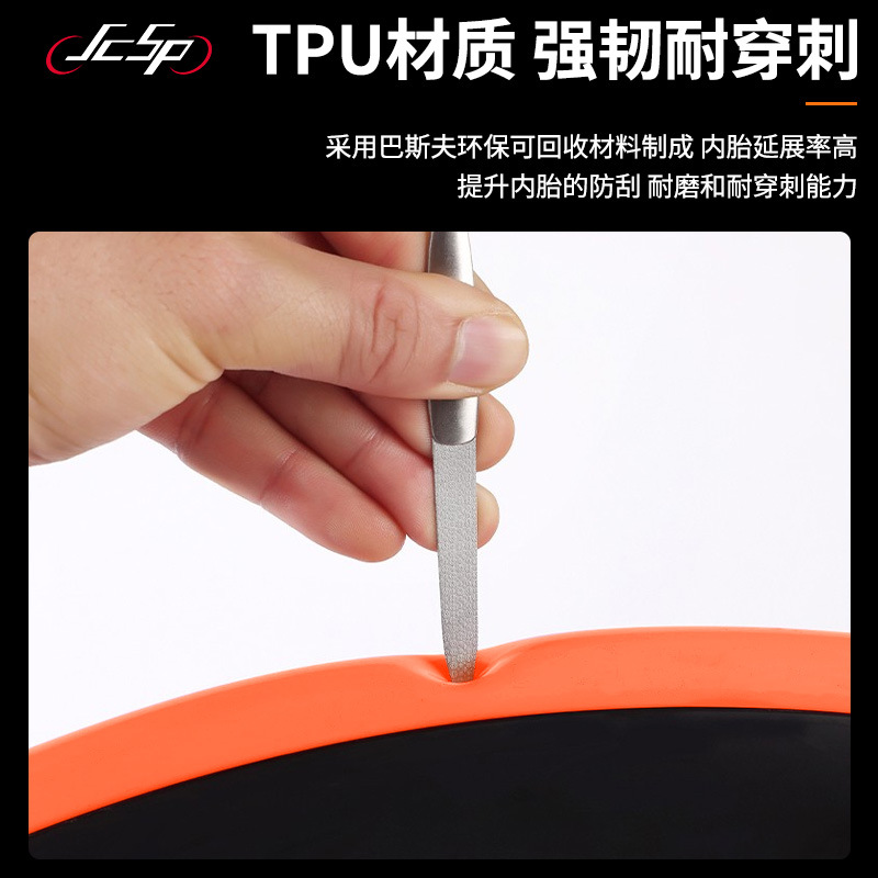 Jcsp Road Bike Inner Tube 700C French Valve Ultra-Lightweight Tpu Inner Tube Cycling Accessories Orange-Tpu01