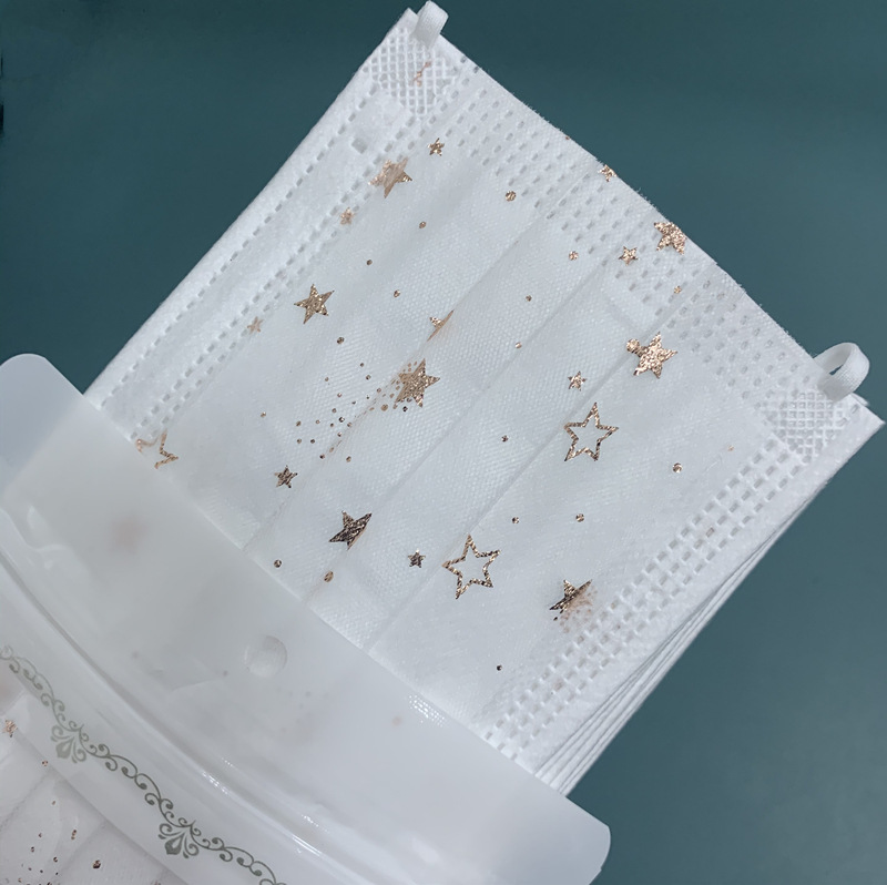 Four-layer Mesh Printing Disposable Mask Adult Breathable Dust-proof Sunscreen with Meltblown Non-woven Fabric Fashion Mask