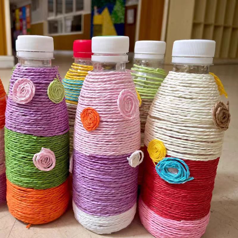 Kindergarten Hand-Woven Area Material Package Classroom Art Area DIY Colorfulful Paper Rope Vase Creative Ornaments Decoration