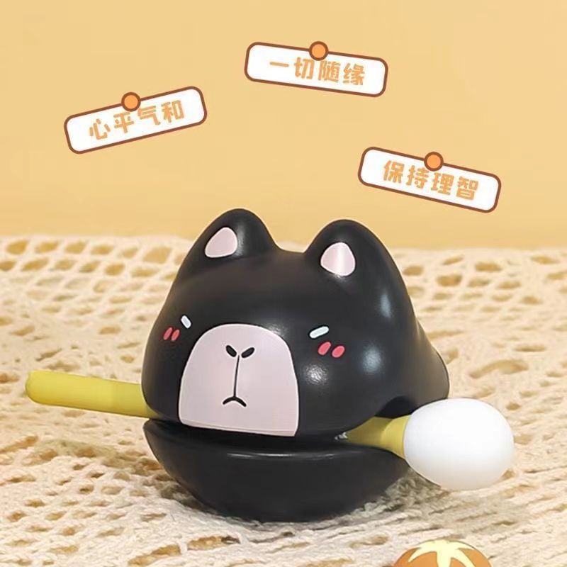 Cartoon Cute Capybara Decompression Wooden Fish Knocking Music Healing Mood Office Desk Decoration Toy Knocking Pendant