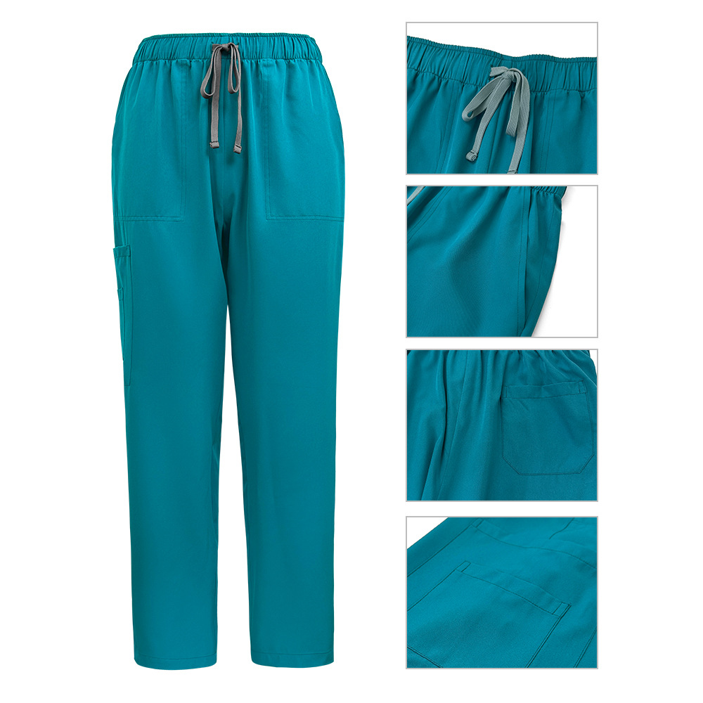 Vertical Collar Zipper Doctor Nurse Work Uniform Surgical Clothes Surgical Clothes Hand-washing Clothes Operating Room Straight Pants Solid Color