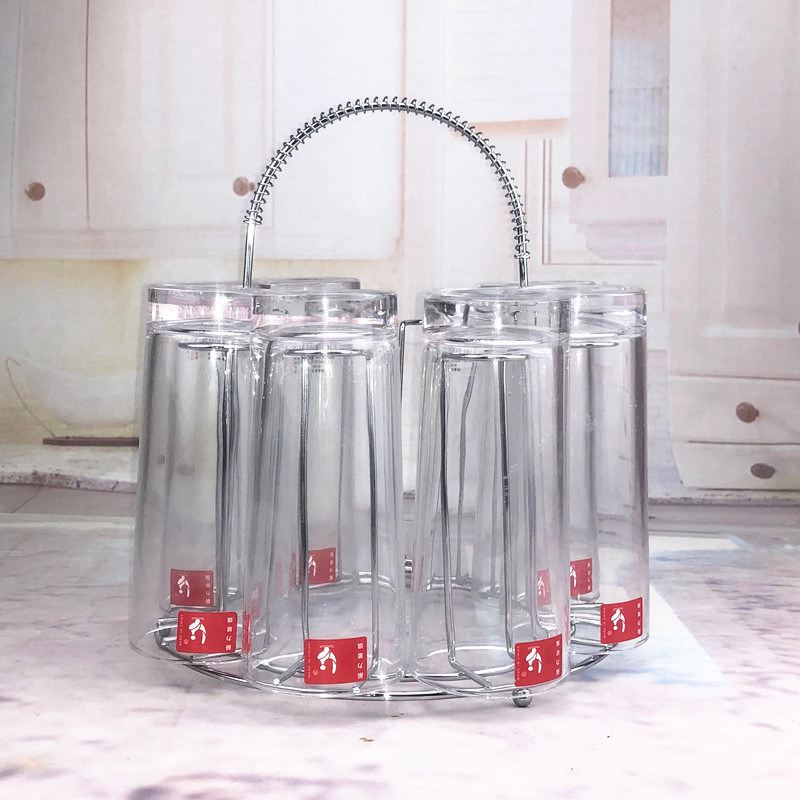 Stainless Steel Eight Cup Holder Wine Cup Holder Simple Home Eight Cup Drain Cup Holder Creative Red Wine Cup Holder