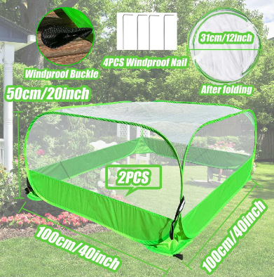 Plant Cover Anti-Mosquito, Insect-Proof, Dust-Proof and Animal-Proof Vegetable and Flower Cultivation Basket. Foldable and Easy to Store Cross-Border