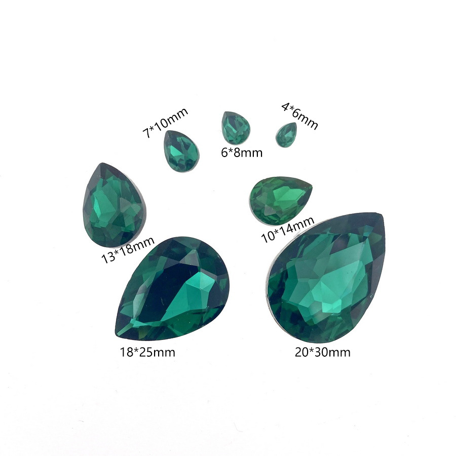 Water Drop Rhinestones, Colored Glass Rhinestones, Super Shiny Pointed-Back Shaped Rhinestones, DIY Bag Decoration Rhinestones, Clothing Decoration Accessories Wholesale