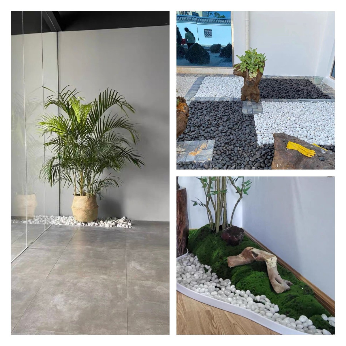 Wholesale Nanjing White Pebbles Polished Garden Landscape Paving Project Black and White Rain Flower Stones Nanjing Rain Flower Stones