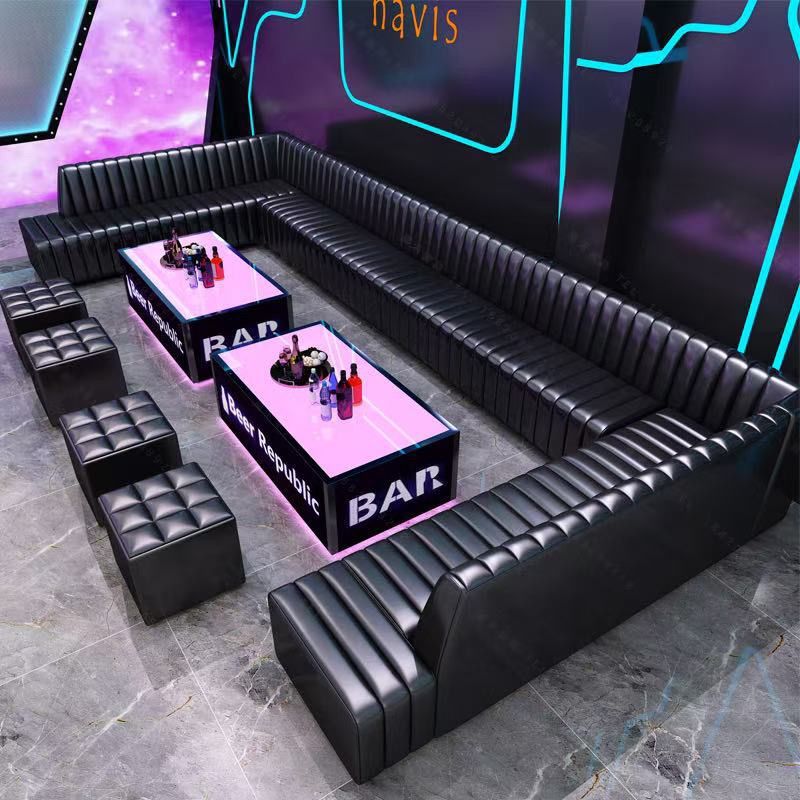 Family Ktv Bar Sofa Box Corner Sofa Karaoke Booth Coffee Table Bar Club U-Shaped Sofa