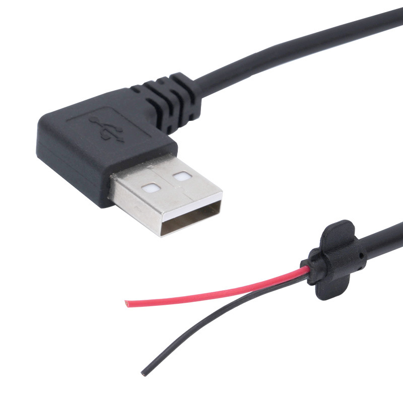 Right Angle USB Power Cord to Aircraft Head Input Control Line 2-Core Line Desk Lamp Fan Power Cord