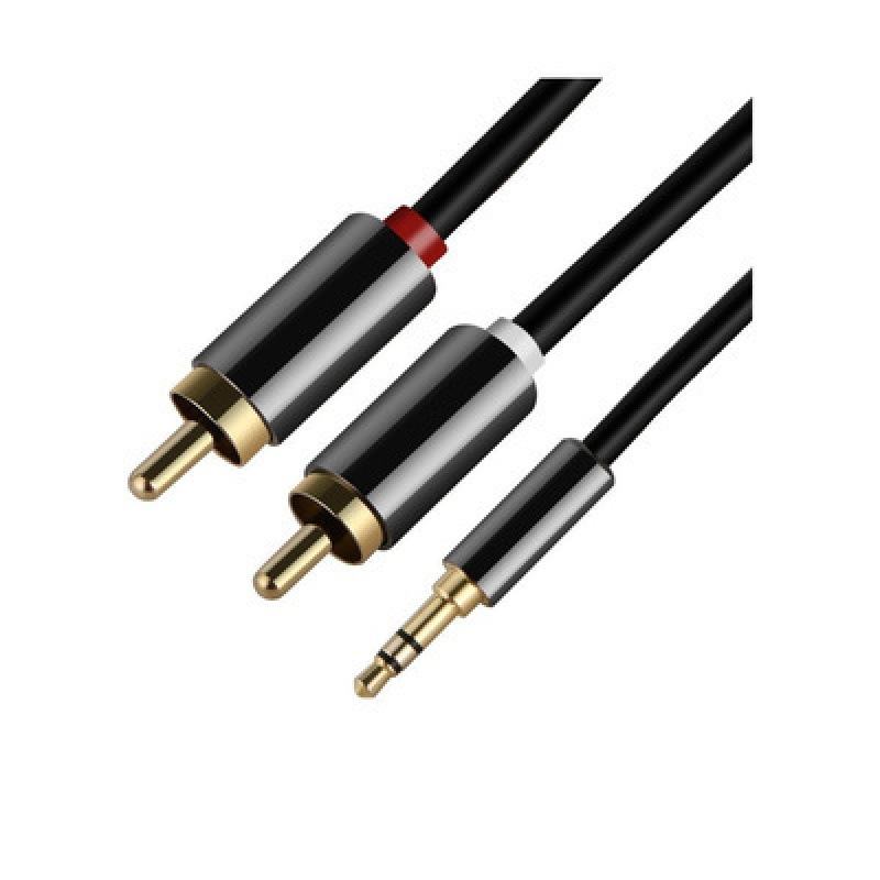 3.5 to 2RCA double Lotus cable 3.5 to 2rca pure copper speaker cable AV cable 3.5mm one minute two audio cable