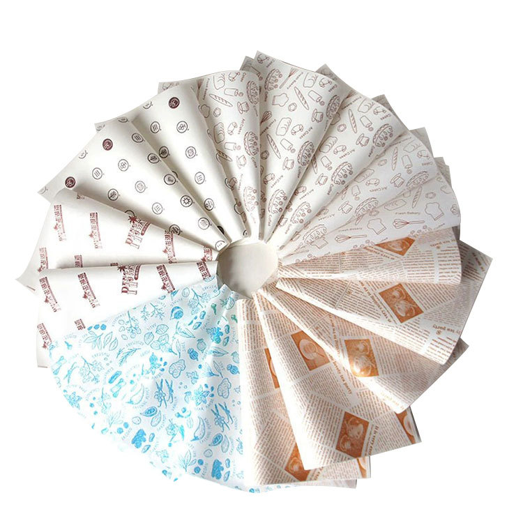 Custom hamburger paper sandwich wrapping paper printed logo chicken roll baking bread greaseproof paper coated paper custom