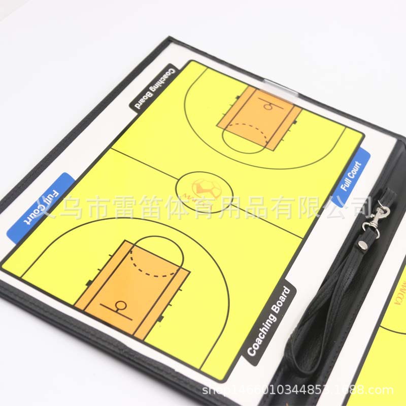 Basketball tactical board color 2.5 folding folding coach board game leather teaching board magnetic with pen wholesale