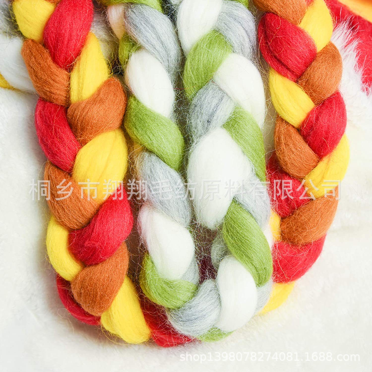 Supply of Wool Felt Material Package, Colorfulful DIY Poke Wool Strip Material Package, Mixed Colorful Wool Strip