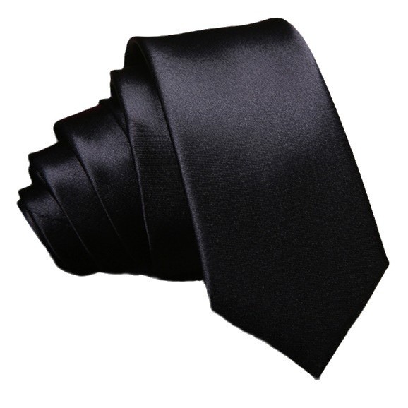 Narrow business wedding fashion students casual small tie black 5CM groom tie men's tie