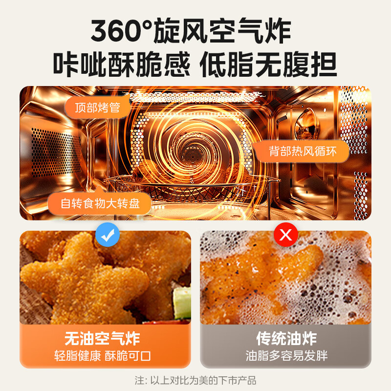 Midea 23 liters large capacity frequency conversion microwave oven steam massive cloud recipe micro baking and frying all-in-one machine C2F1