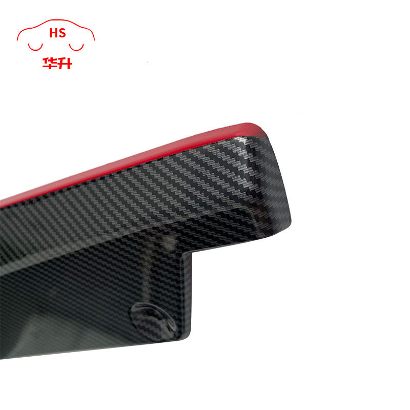 Automobile universal exterior modification rear spoiler surrounds red edge carbon fiber pattern rear wrap angle universal blade rear shovel