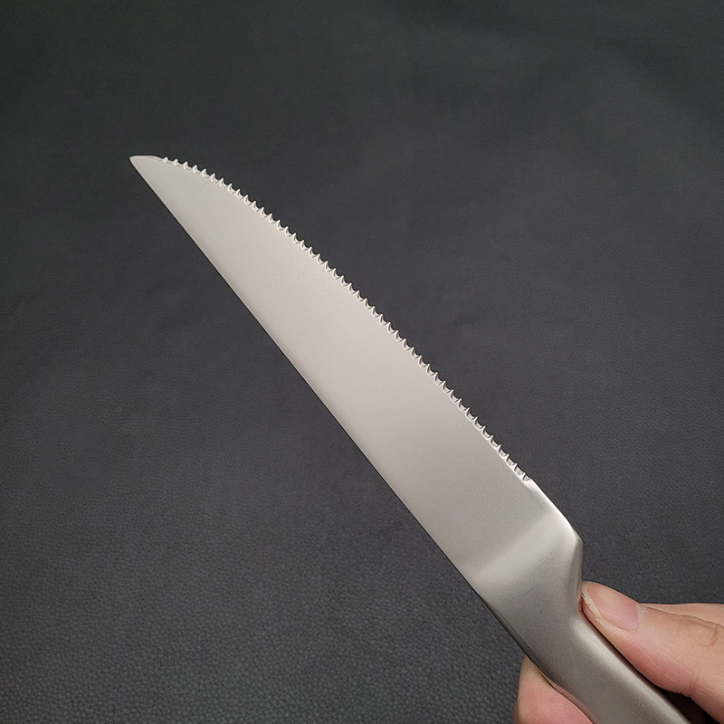 Titanium Purified Stainless Steel Household Steak Knife with Teeth Hotel Western Restaurant Thickeneded Western Food Knife Steak Knife Fruit Knife