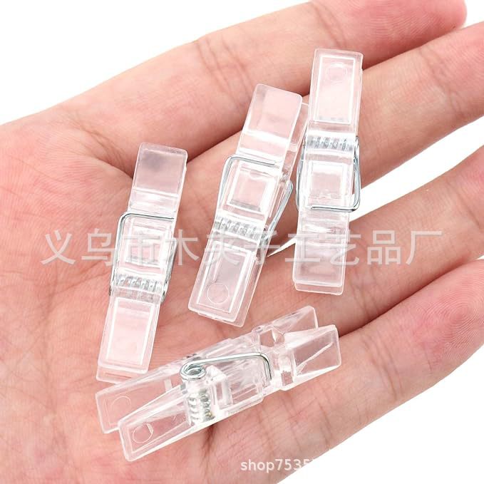 Mini transparent nail 2.5/3/3.5/4.5CM transparent clip plastic clothes nail photo clip acrylic small clip