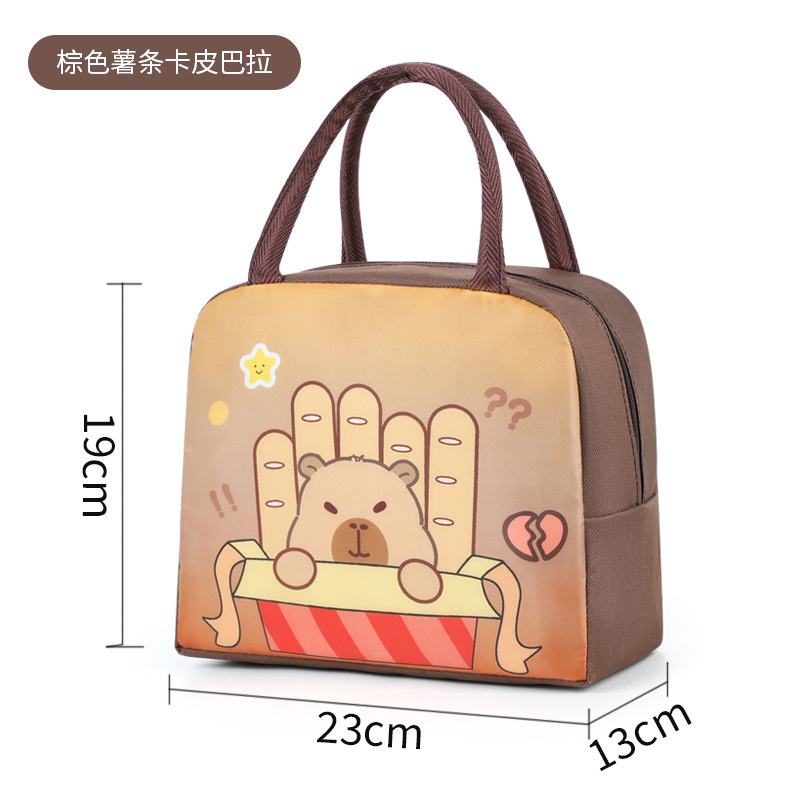 New cartoon capybara pattern lunch bag factory direct sale children lunch bag wholesale portable lunch box insulation bag