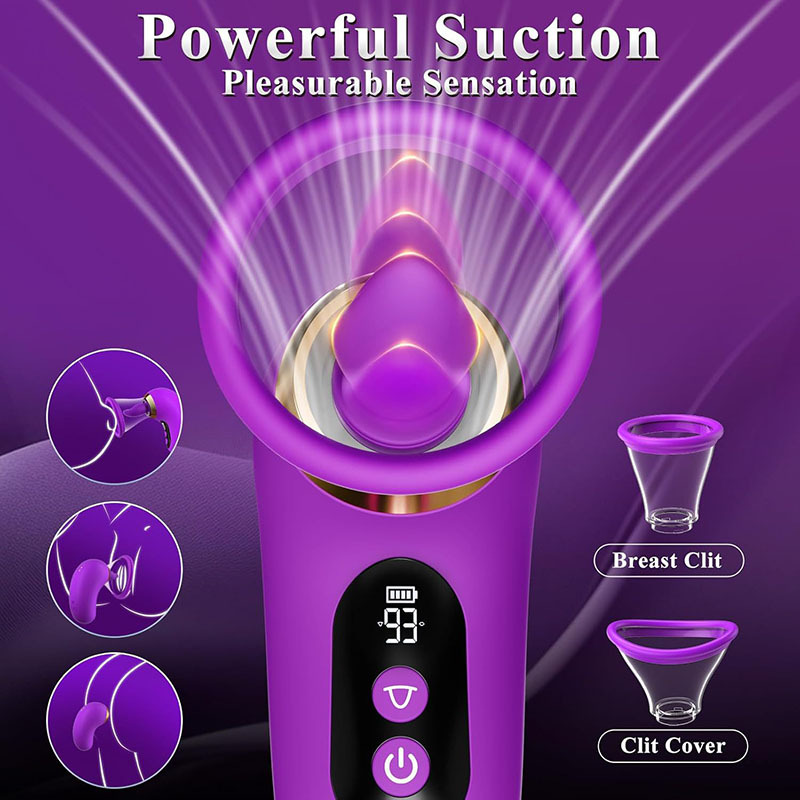 Anna Digital Display App Tongue Licking Breast Pump Handheld Massage Vibrating Breast G-Spot Honey Bean Massage Stick Adult Sex Products