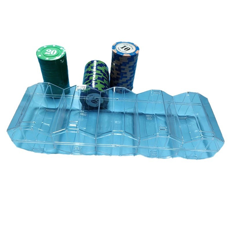 Acrylic Product Chip Box Texas Hold'Em Transparent Card Chip Rack 100 Pieces Transparent Chip Tray