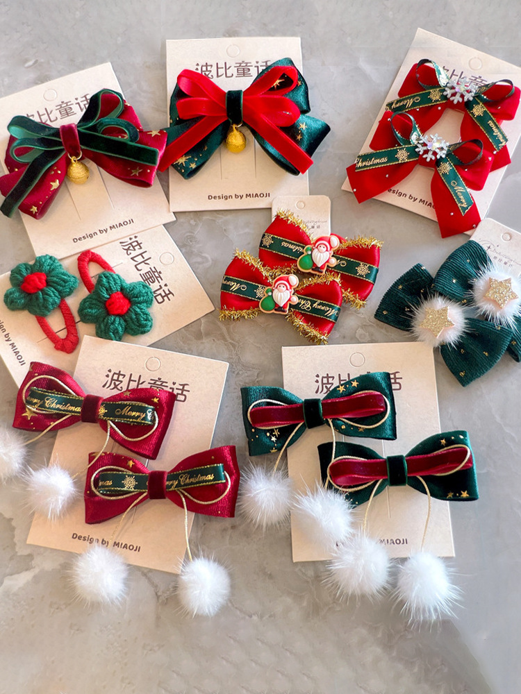 Christmas Kidsren's Hairpins, Hairpins, Hairpins, Rubber Bands, Hairbands, Kidsren's Cute Bow Hair Accessories