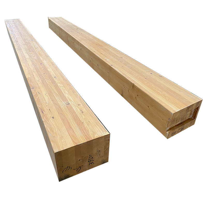 Environmentally Friendly E0 Grade Flower Flag Pine Glued Wood Green Building Structural Material Industrial Building Main Beam Customized Model