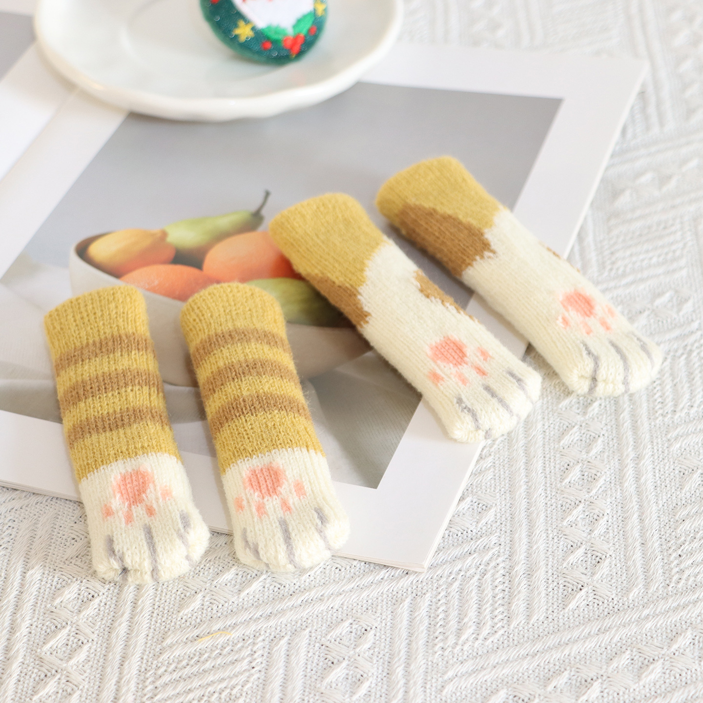 Knitted Door Handle Cover Protective Cover Wall Anti-Collision Bathroom Door Lock Door Pull Glove Winter Knitted Door Handle Cover