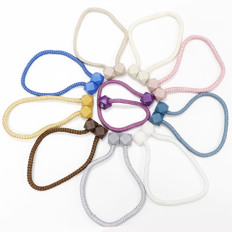 Cross-border Wholesale Creative Rubik's Cube Magnetic Buckle Punch-free Pair Pack Simple Curtain Buckle Tying Rope Accessories Curtain Strap