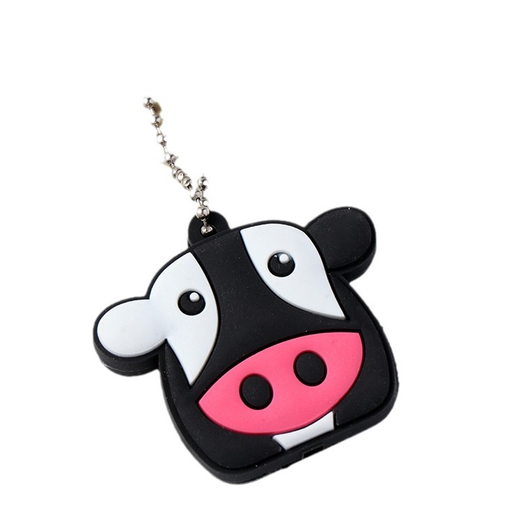 Pvc soft rubber led lamp cartoon double-sided three-dimensional key set with light access key protection set pendant manufacturers wholesale