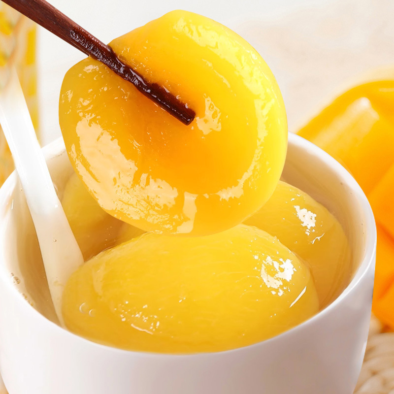 Canned yellow peach 510g 4 bottles of canned fruit sugar water canned net red snacks whole box factory wholesale generation