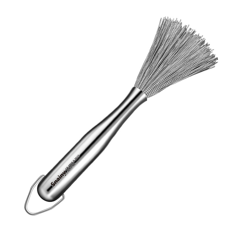 Stainless Steel Brush Pot Brush Pot Brush Household Long Steel Wire Cleaning Kitchen No Injury Pot Brush Bowl Dirt Removal Heat