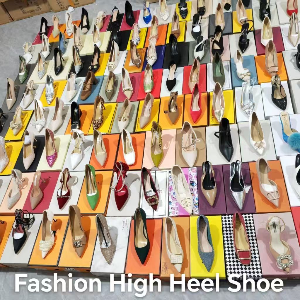 New Banquet High Heels, Fashionable Pointed Toe Stiletto Sequin Fabric Women's Shoes, Mid-Heel 3-6cm, Elegant and Stylish