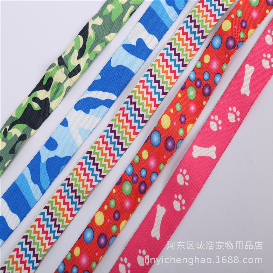 Spot 1.0cm small and medium-sized dog Paw Printing chest strap traction rope dog rope dog leash dog chain Foreign Trade Special