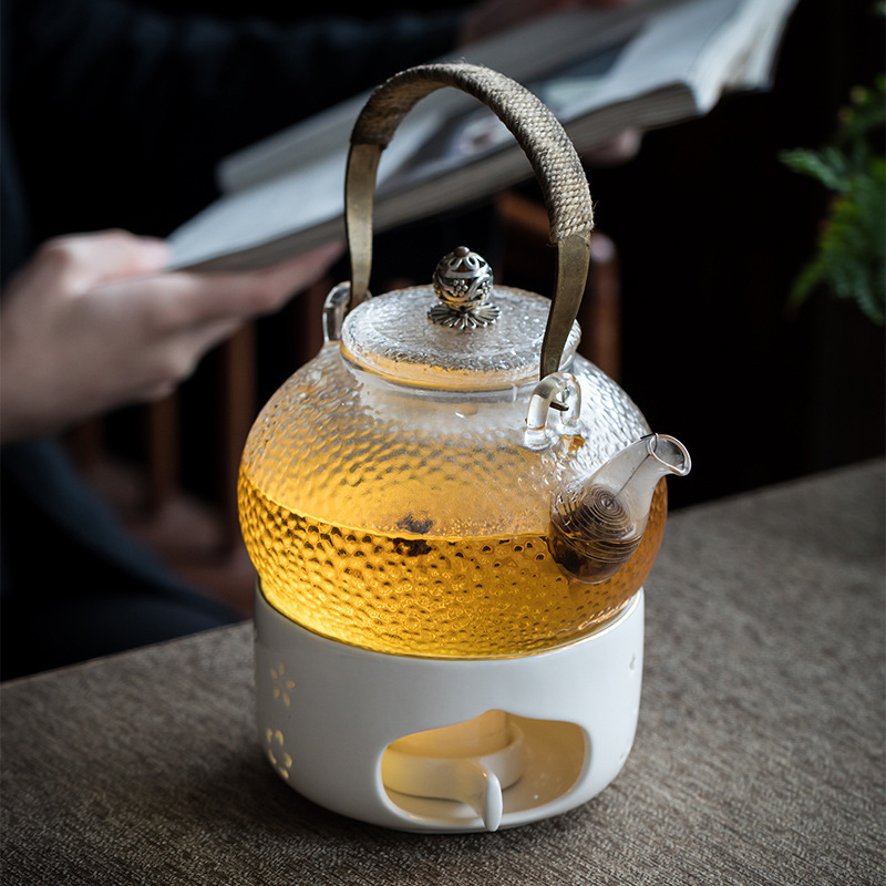 Ceramic Tea Warming Ware Candle Holder Tea Cooking Stove Flower Teapot Heating Heat Preservation Stove Glass Teapot Color Base Warm Tea Stove