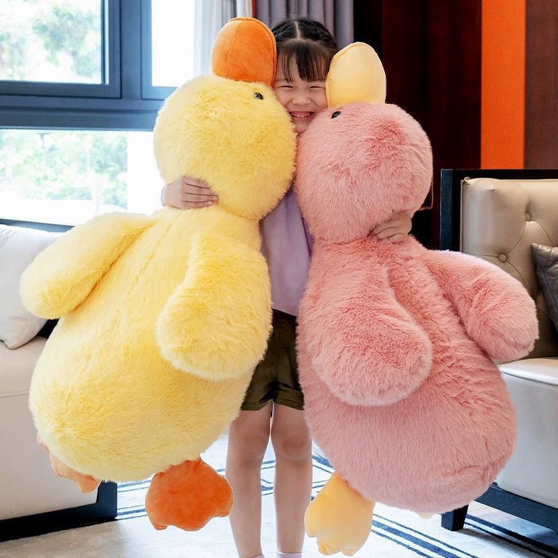 Милая большая желтая утка подушка, мягкая игрушка жареной утки, подушка для сна, подарок на день рождения для девочки