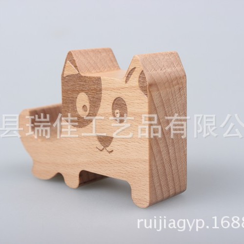 Beech wooden mobile phone holder creative mobile phone holder lettering gift lazy tablet holder base pony