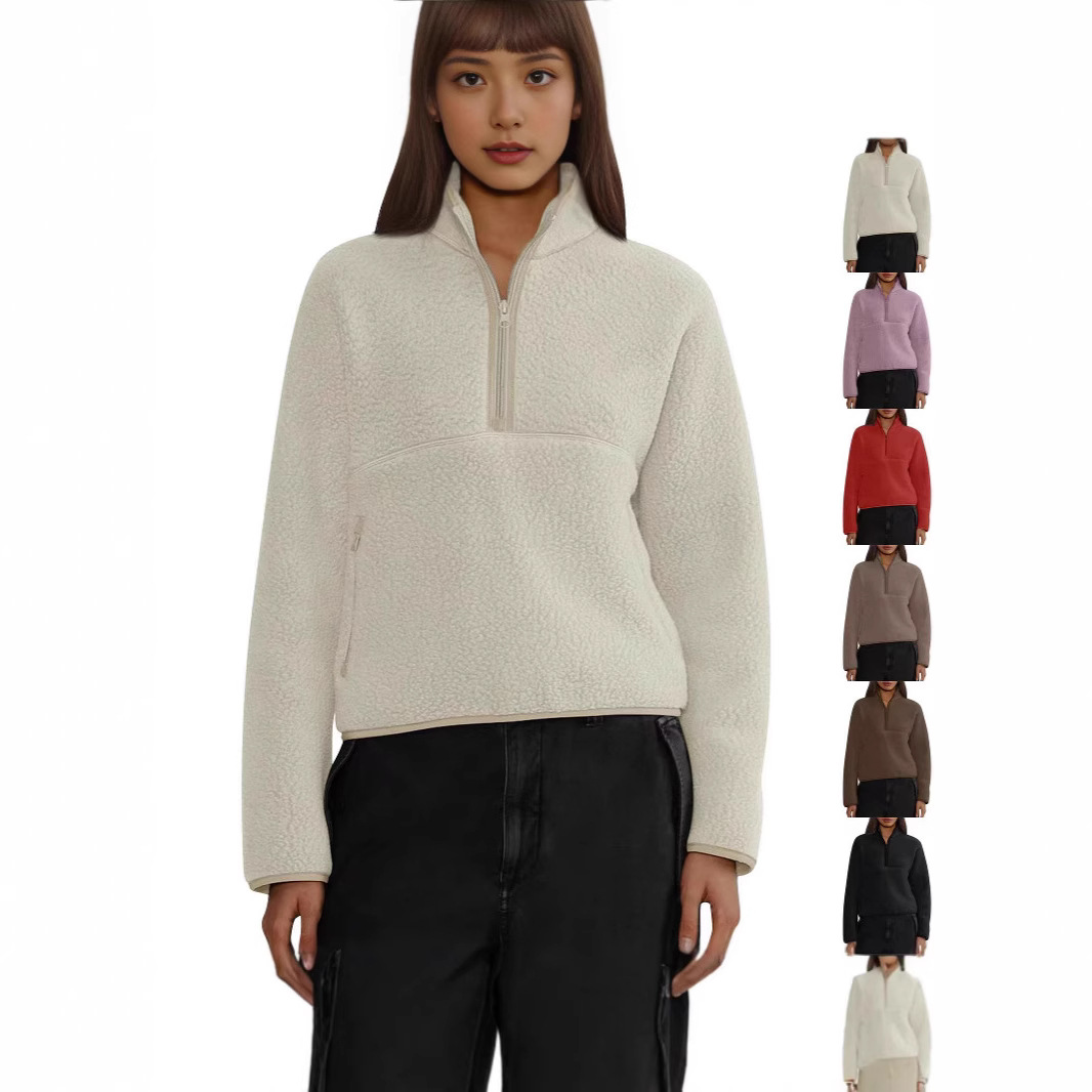 Универсальные женские топы повседневный женский свитшот с полу-молнией