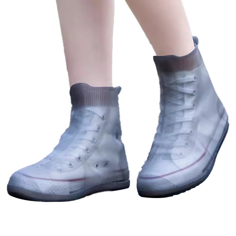 Rainproof Shoe Cover Waterproof Thickened High Tube Non-Slip Silicone Shoe Cover Repeated Use Wear-Resistant Shoe Cover for Women Men and Children