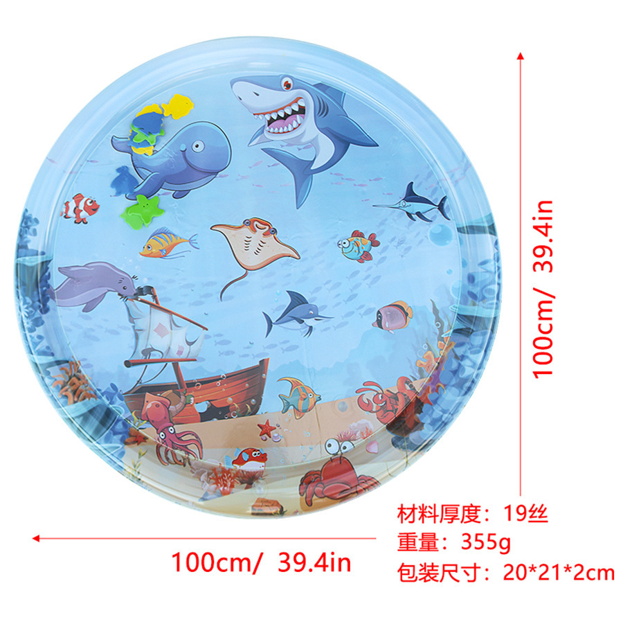 In Stock children's inflatable Pat water mat baby toy thickened crawling mat water mat marine water injection octopus Pat mat