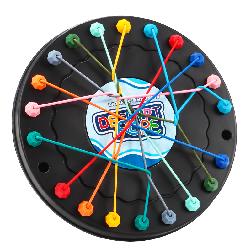 Cross-Border Popular Rope Unlocking Challenge Children's Educational Tabletop Toys Parent-Child Interaction Unlocking Rope Knot Board Game Foreign Trade