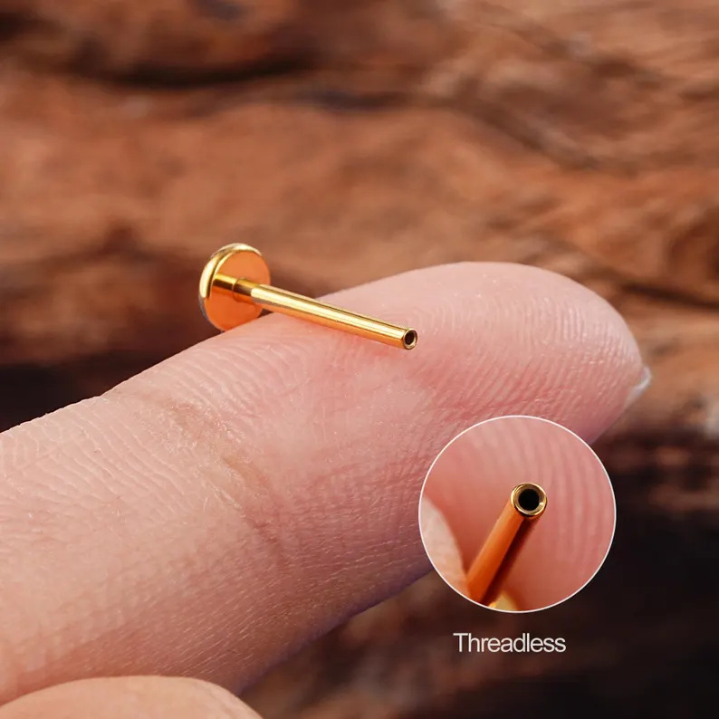 F136 Titanium Alloy G23 Titanium Alloy Lip Stud Earring Base Replacement Bar Internal Thread Pin Model Multiple Specifications