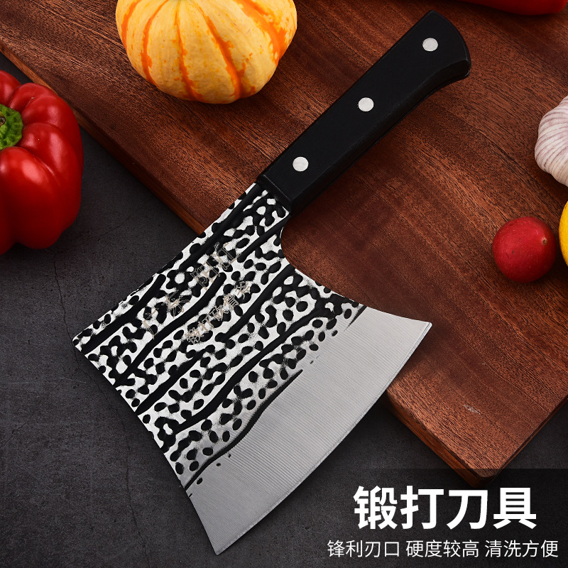 Runjianghu Hand-Forged Bone Chopping Knife Butcher Bone Chopping Knife Household Sharp Chopping Knife Ax Knife Stainless Steel