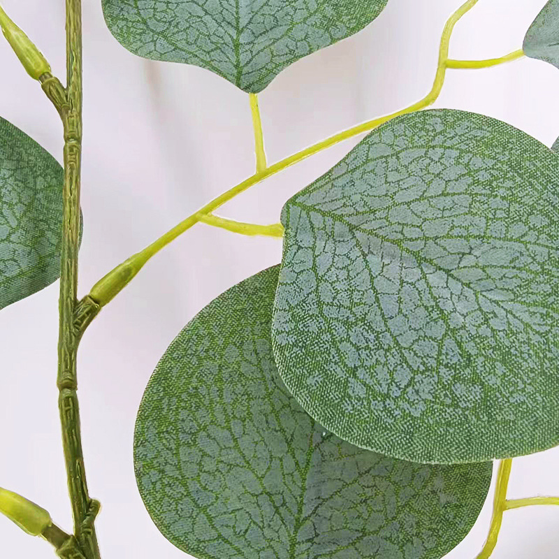 Factory direct supply single simulation Elaeagnus angustifolia leaf bean flower leaf eucalyptus branch indoor and outdoor decoration artificial green plant ornaments