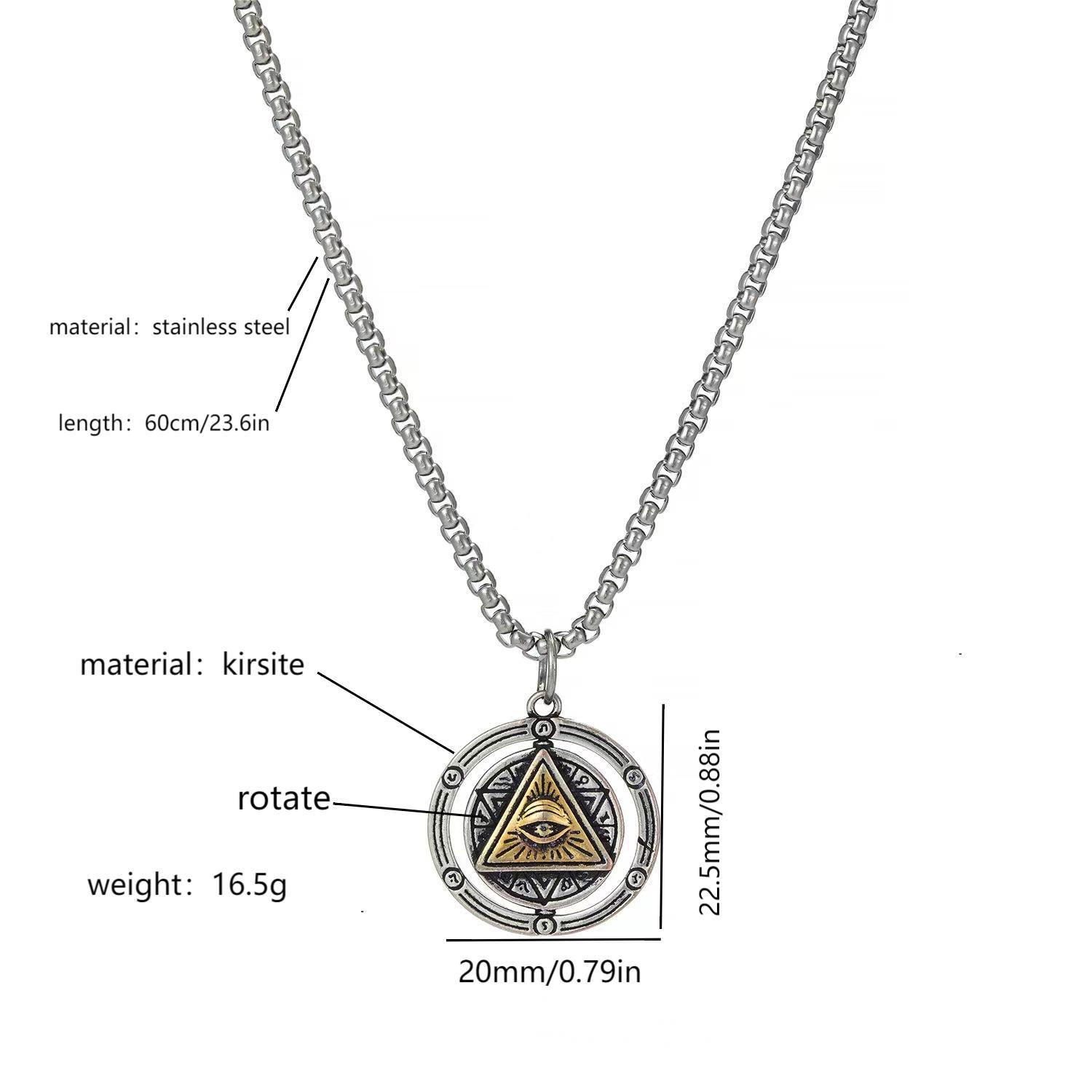 European and American Cross-border New Pendant Retro Egyptian Style Eye of God Personality Fashion Handsome Hip Hop Trendy Men's Necklace