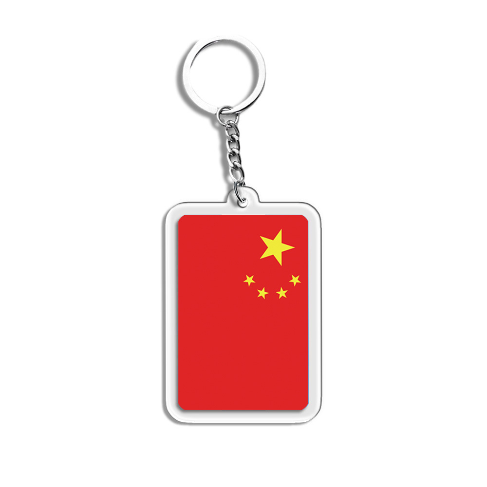 Decorative pendant fans small gift national flag rice flag Stars and Stripes acrylic keychain pendant small gift