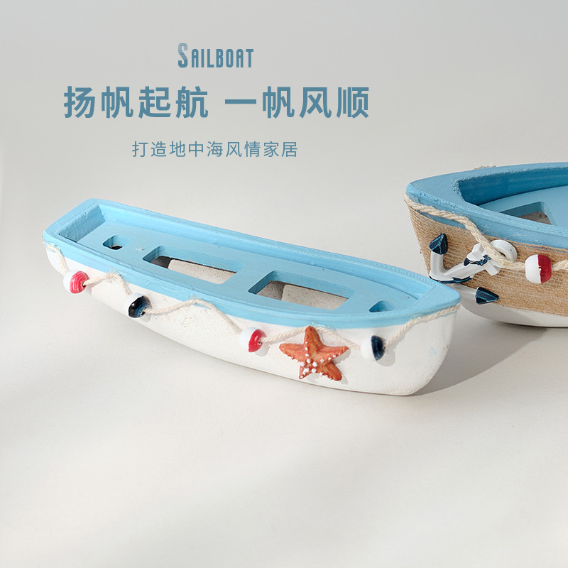 Mediterranean Ship Ocean Style Decorations Ornaments Creative Ship Model Crafts Pirate Ship Swing Small Wooden Boat