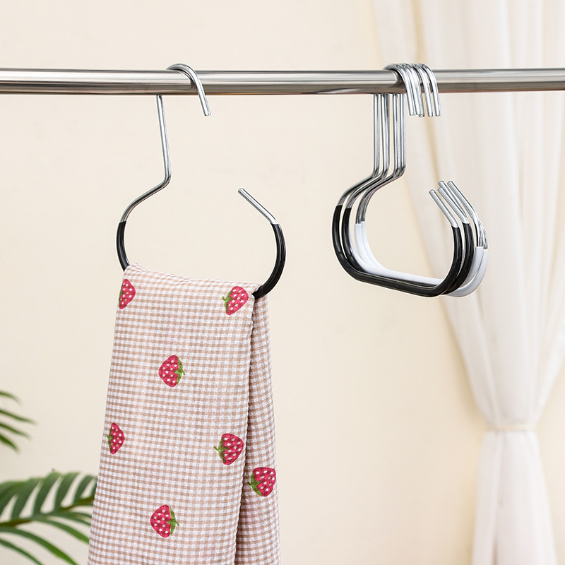 Tiktok Chrome-Plated Round Ring Hanger for Home Use, Stainless Steel Non-Slip Scarf Rack, Multi-Functional Hat and Scarf Hanger, Round Clothes Hanger
