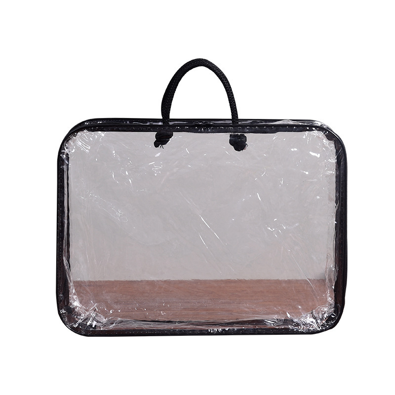 Pvc Transparent Home Textile Packaging Bag Custom Blanket Quilt Pillow Storage Dust Bag Steel Wire Bag Customization